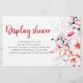 Rode en Grijze Waterverf Bloemen Display douche Briefpapier (Voorkant)