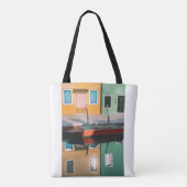 RODE EN GROENBOAT DOCKING OP DOCK TOTE BAG (Achterkant)