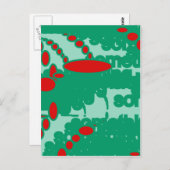 rode en groene 1123 abstracte kunst briefkaart (Voorkant / Achterkant)