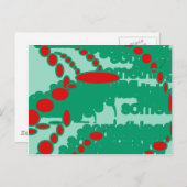 rode en groene 1123 abstracte kunst briefkaart (Voorkant / Achterkant)