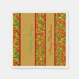 Rode en groene Abstracte Floral - Gepersonaliseerd Servetten