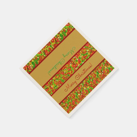 Rode en groene Abstracte Floral - Gepersonaliseerd Servetten (Hoek)
