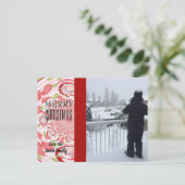 Rode en groene Abstracte fotokaart Feestdagenkaart (Staand voorkant)