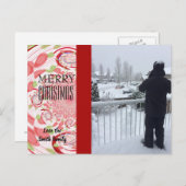 Rode en groene Abstracte fotokaart Feestdagenkaart (Voorkant / Achterkant)