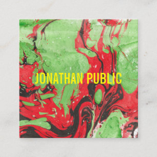 Rode en groene Abstracte kunst moderne elegante Sj Vierkante Visitekaartje