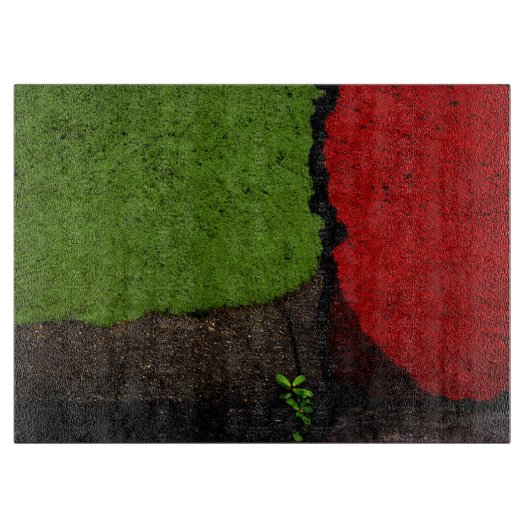 Rode en groene abstracte kunst snijplank (Voorkant)