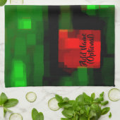 rode en groene Abstracte kunst Theedoek (Gevouwen)