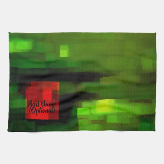 rode en groene Abstracte kunst Theedoek (Horizontaal)