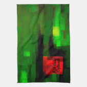 rode en groene Abstracte kunst Theedoek (Verticaal)