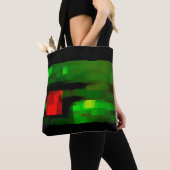 Rode en groene Abstracte kunst Tote Bag (Dichtbij)