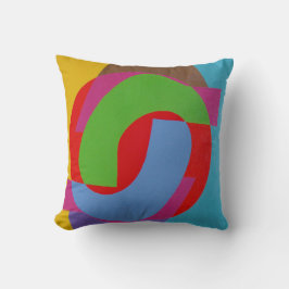 Rode en groene abstracte kussensloop kussen