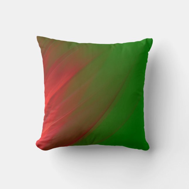 Rode en groene abstracte vlam kussen (Voorkant)