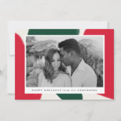 Rode en groene Abstracte vormen | Vakantieknopkaar Feestdagenkaart (Voorkant)