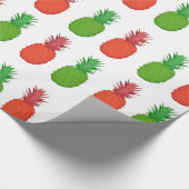 Rode en groene anananasappels voor kerstmis cadeaupapier (Hoek)