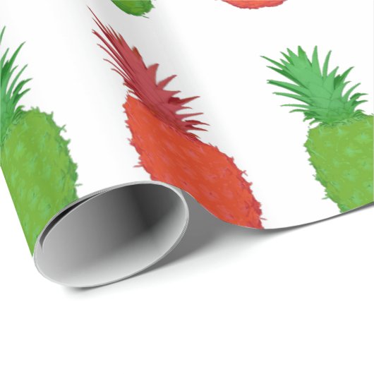 Rode en groene anananasappels voor kerstmis cadeaupapier (Rol Hoek)