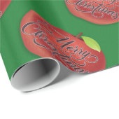 Rode en groene appel kerstcadeau verpakkings papie cadeaupapier (Rol Hoek)