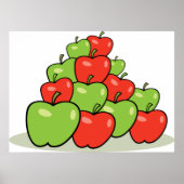 Rode en Groene Appel stapel Verse Vruchten Poster (Voorkant)