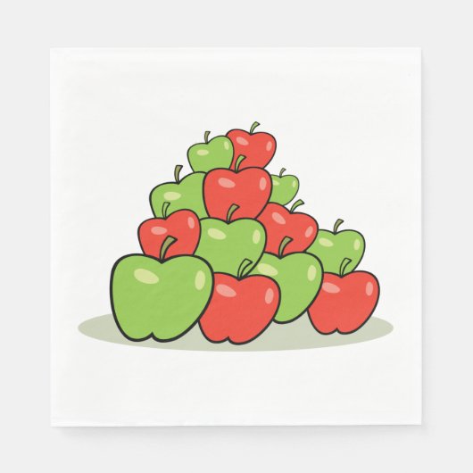 Rode en Groene Appel stapel Verse Vruchten Servet (Voorkant)
