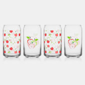 Rode en groene appels blikvorm glas (Achterkant)