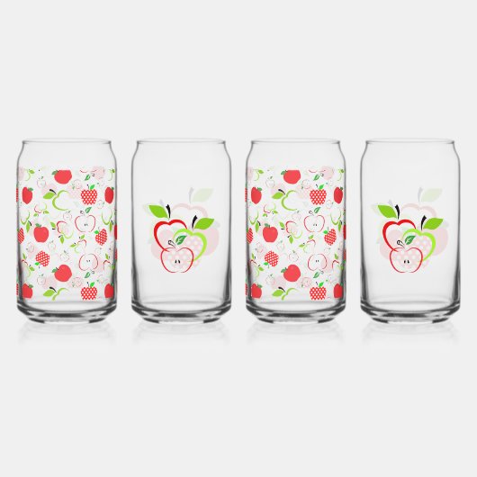 Rode en groene appels blikvorm glas (Achterkant)