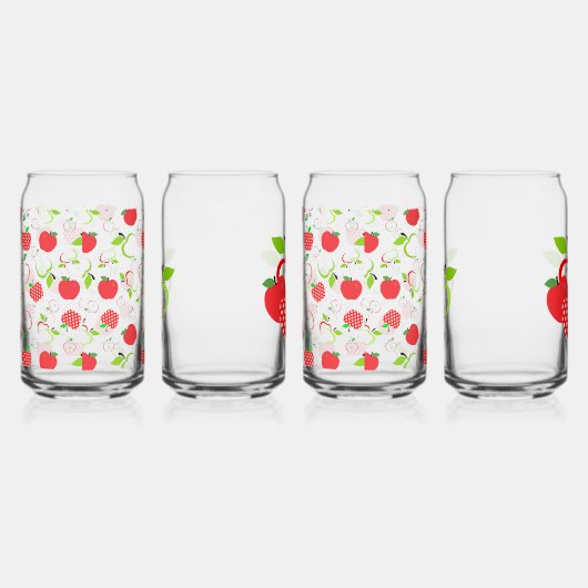 Rode en groene appels blikvorm glas (Rechts)