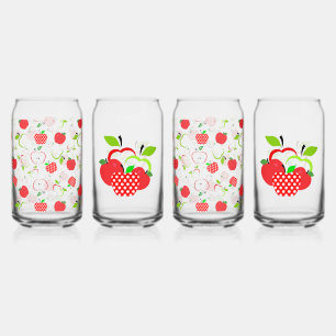 Rode en groene appels blikvorm glas