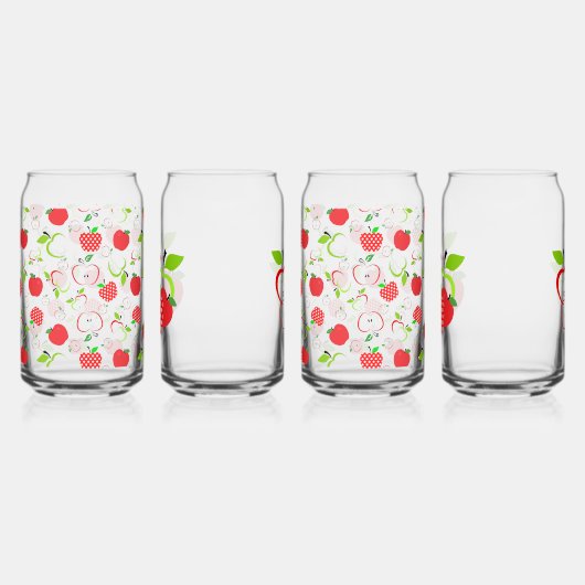 Rode en groene appels blikvorm glas (Links)