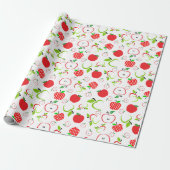 Rode en groene appels cadeaupapier (Uitgerold)