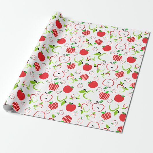 Rode en groene appels cadeaupapier (Uitgerold)