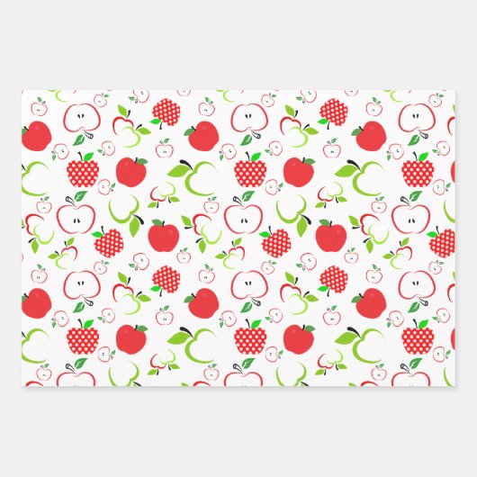 Rode en groene appels inpakpapier vel (Voorkant)