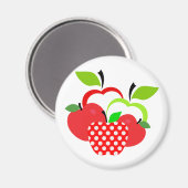 Rode en groene appels magneet (Voorkant / Achterkant)