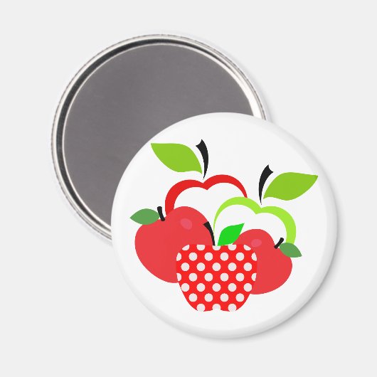 Rode en groene appels magneet (Voorkant / Achterkant)