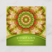 Rode en groene appels Mandala Vierkante Visitekaartje (Voorkant)