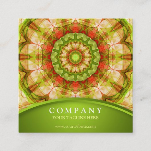 Rode en groene appels Mandala Vierkante Visitekaartje (Voorkant)