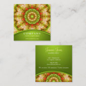 Rode en groene appels Mandala Vierkante Visitekaartje (Voorkant / Achterkant)