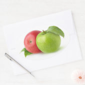 Rode en groene appels ovale sticker (Envelop)