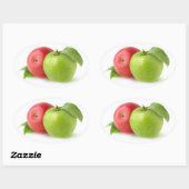 Rode en groene appels ovale sticker (Vel)