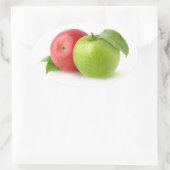 Rode en groene appels ovale sticker (Tas)