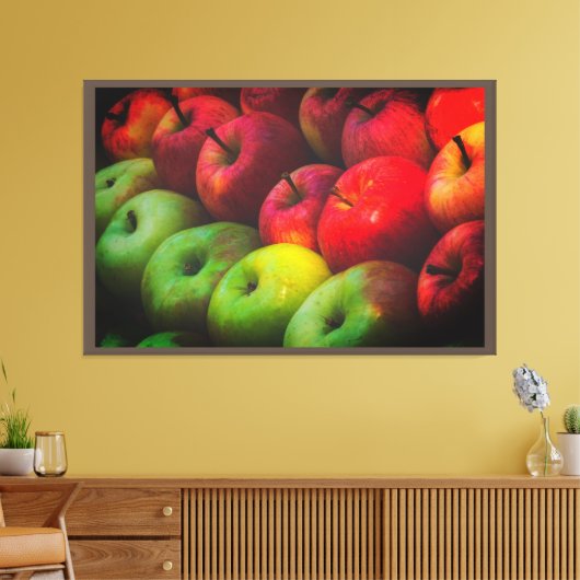 Rode en groene appels Rijke Premium Wrapped Wall-A Canvas Afdruk (Insitu (Woonkamer))