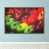 Rode en groene appels Rijke Premium Wrapped Wall-A Canvas Afdruk (Insitu (Houten vloer))