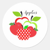 Rode en groene appels ronde sticker (Voorkant)