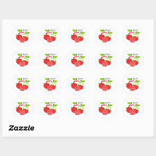 Rode en groene appels ronde sticker