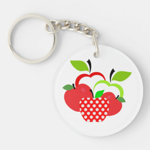 Rode en groene appels sleutelhanger