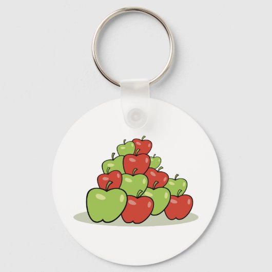 Rode en groene appels sleutelhanger (Achterkant)