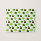 Rode en groene appels staalpatroon legpuzzel (Horizontaal)