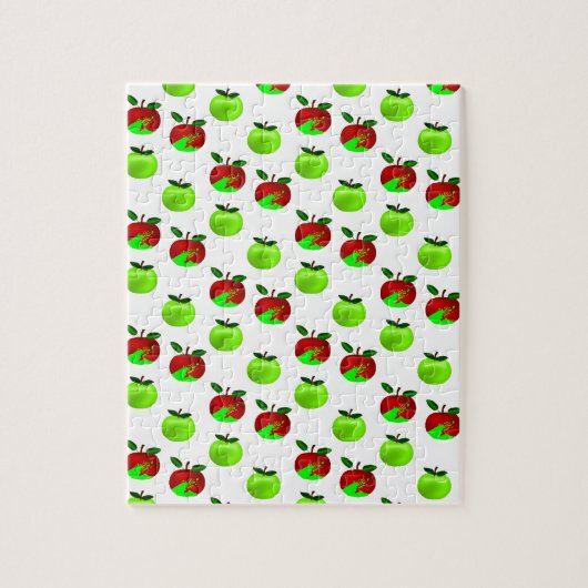 Rode en groene appels staalpatroon legpuzzel (Verticaal)