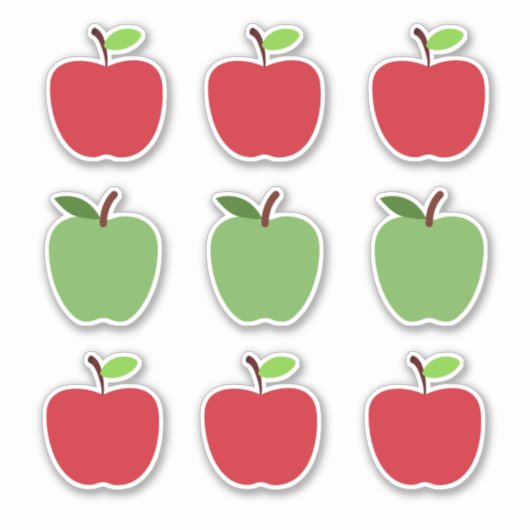 Rode en groene appels sticker (Voorkant)