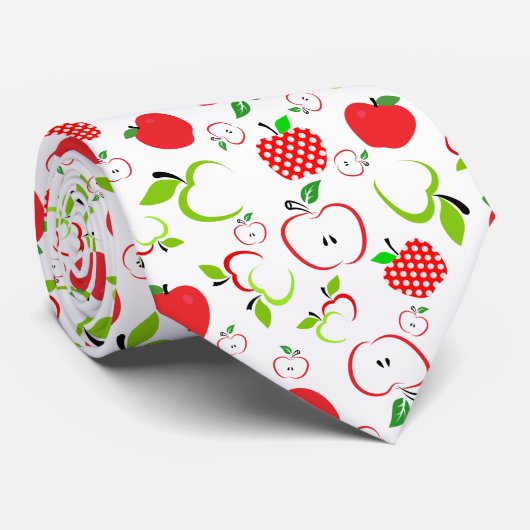 Rode en groene appels stropdas (Opgerold)