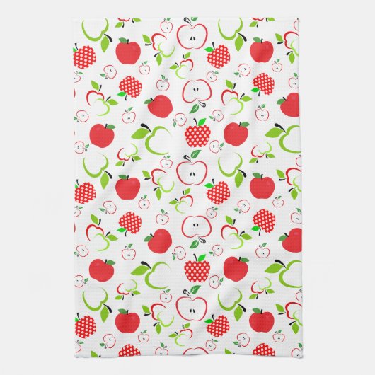 Rode en groene appels theedoek (Verticaal)