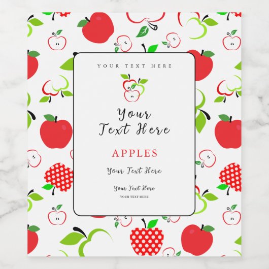 Rode en groene appels wijn etiket (Enkel label)